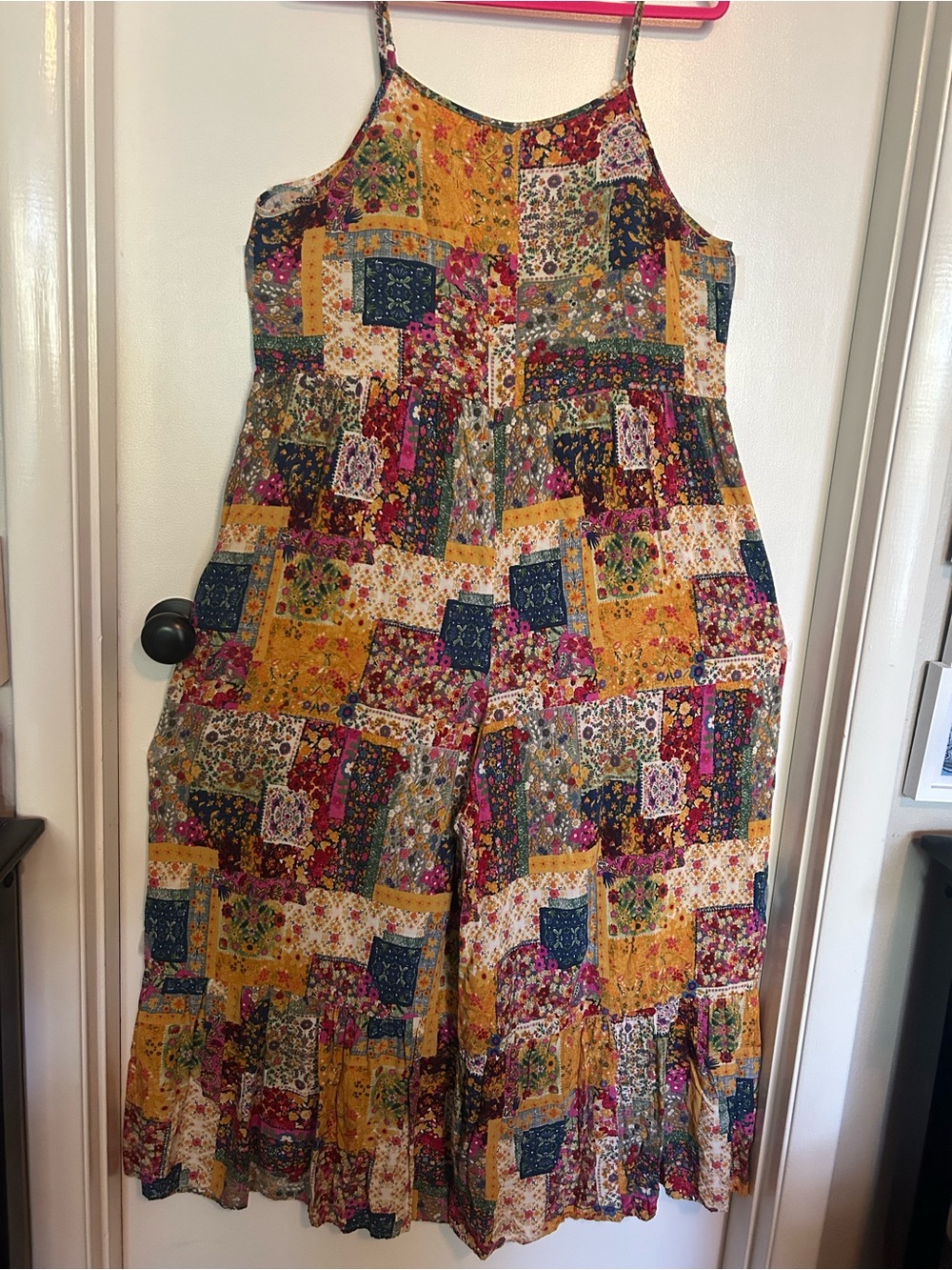 NATURAL LIFE Multicolor Zoe Wide-Leg Jumpsuit in Mandela Patchwork Print - Picture 11 of 12